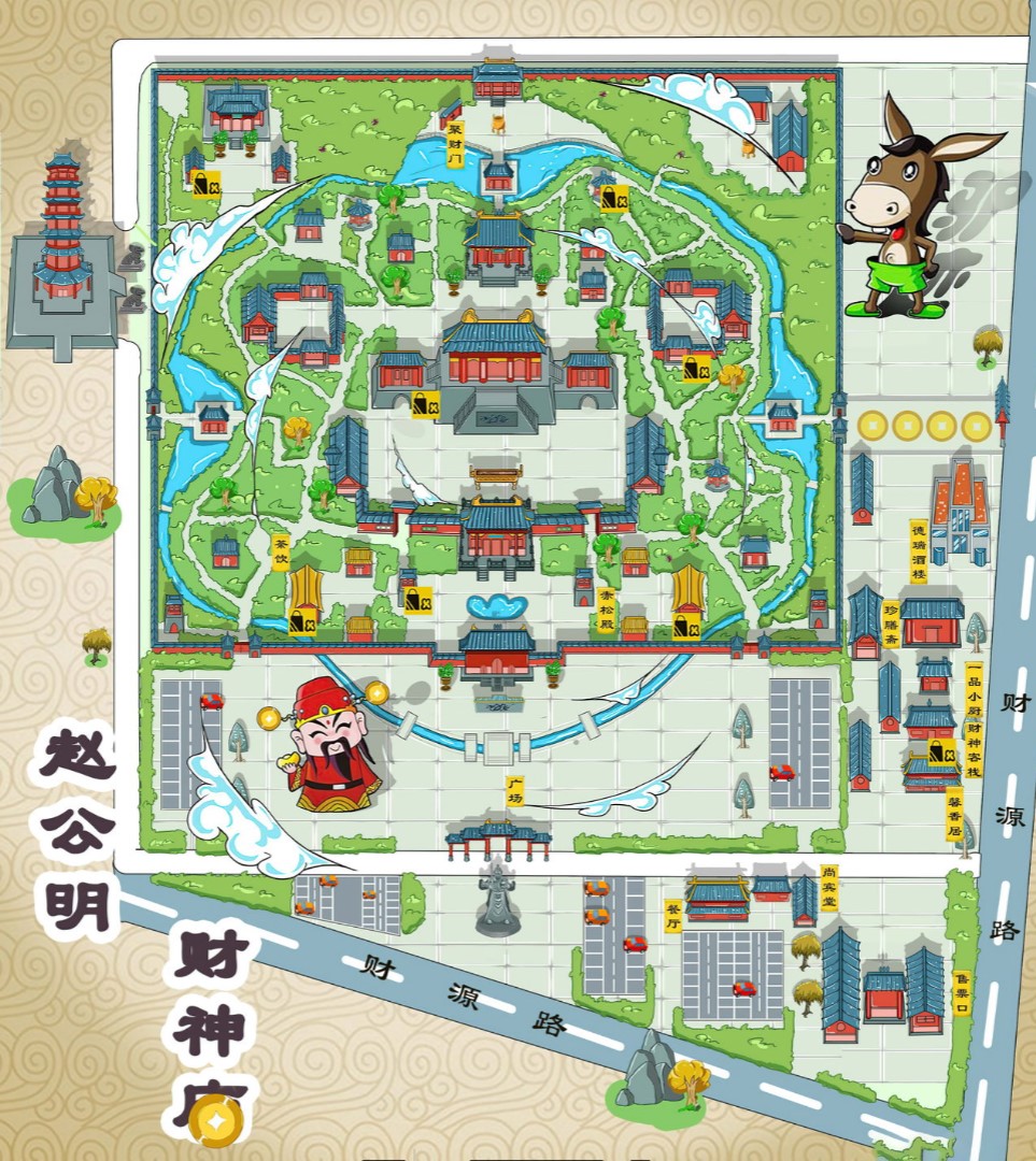永寿寺庙类手绘地图
